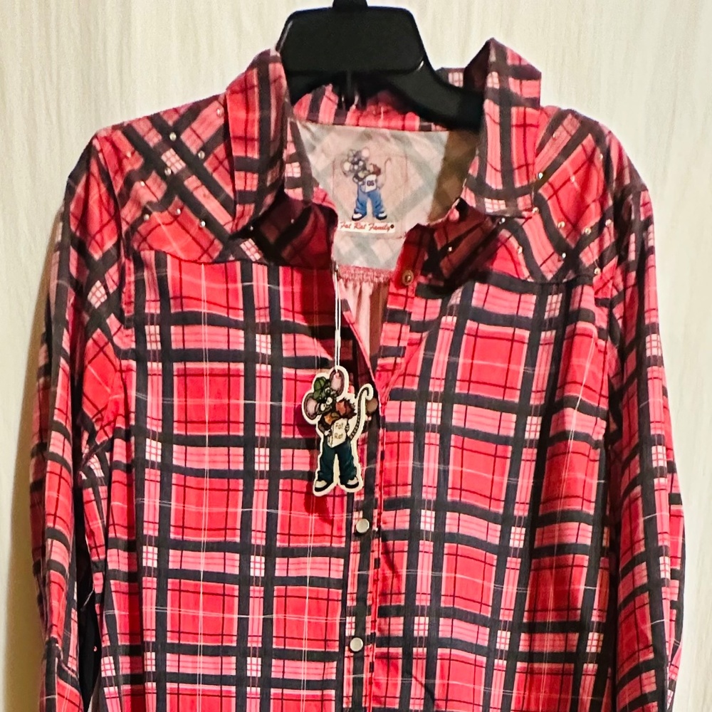 L Fat Rat floral studded Duster